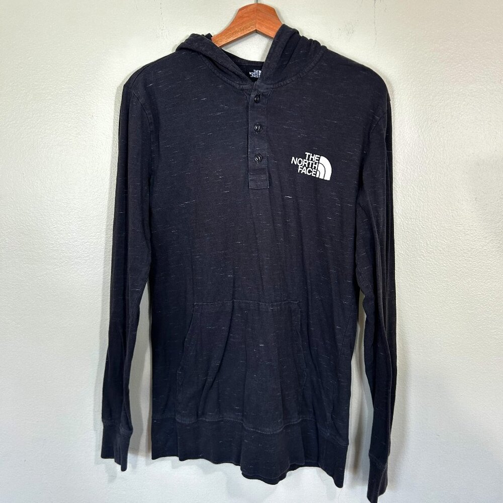 The North Face - sweatshirt Long-sleeve with hoodie - Small - Black, White